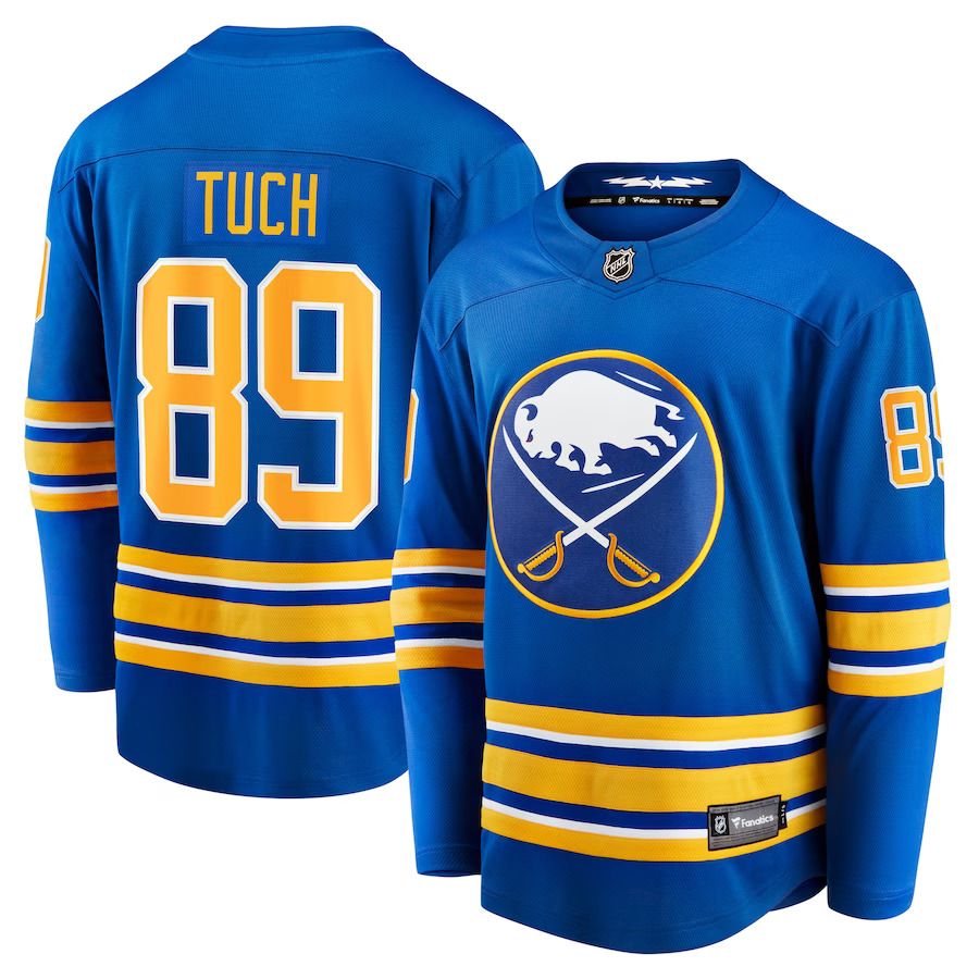 Men Buffalo Sabres #89 Alex Tuch Fanatics Branded Royal Home Breakaway Player NHL Jersey
